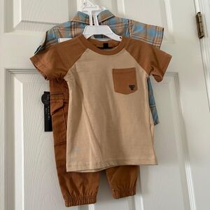 Tahari Brown and Tan Kids Matching Set